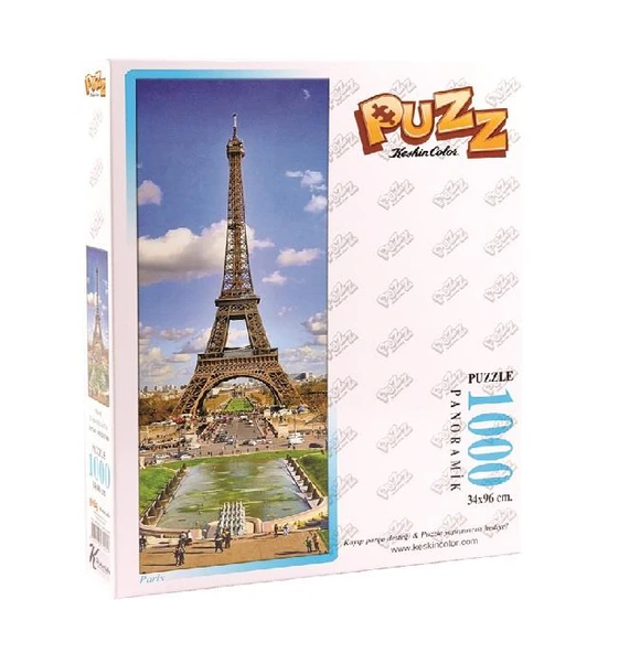 34X96Cm 1000 Parça Panoramik Puzzle Yapboz Paris (Toz Yapıştırıcı Hediyeli) ürün görseli 1