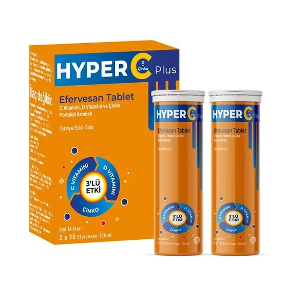 Hyper C Plus 3'lü Etki 20 Efervesan Tablet ürün görseli 1