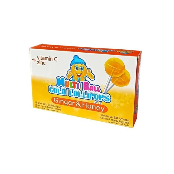 Multiball Cold Zencefil Bal Limon 12'li Lolipop ürün görseli 1