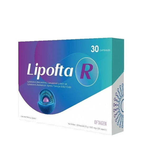 LIPOFTA R 30 Kapsül Lipozomal Resveratrol, Lipozomal Lutein ve Lipozomal Zeaksantin İçeren Takviye Edici Gıda ürün görseli 1
