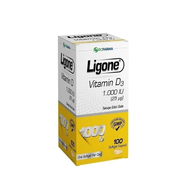 Ligone Vitamin D3 1000IU Softgel 100 Kapsül ürün görseli 1
