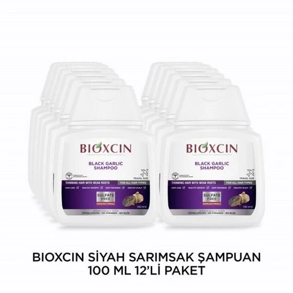 Bioxcin Siyah Sarımsak Şampuan 100 ml  -12 Adet ürün görseli 1