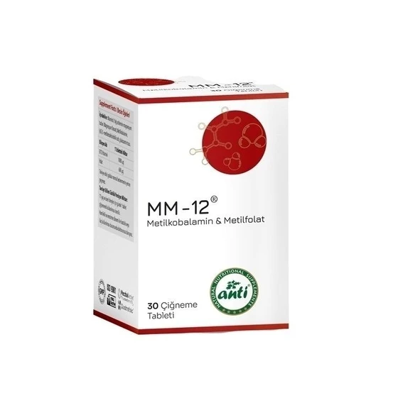 MM-12 Metilkobalamin & Metilfolat 30 Çiğneme Tablet ürün görseli 1