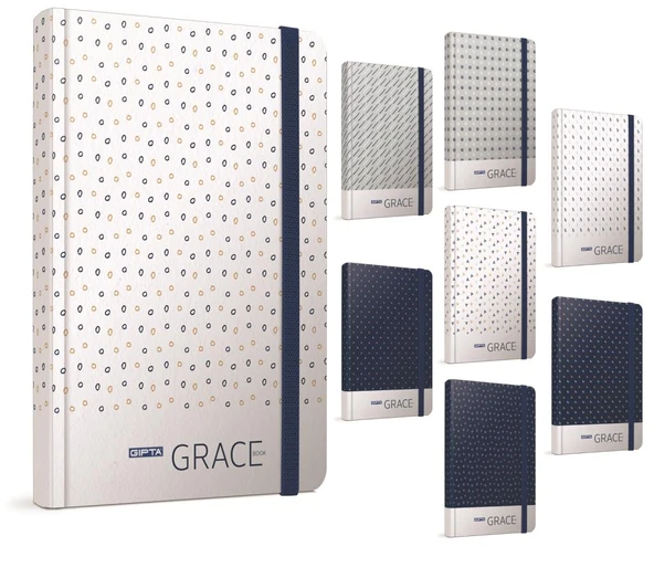 Gıpta Grace İp Dikişli Sert Kapak Lastikli Not Defteri 19X26Cm 120 Yaprak Çizgili (2 Li Paket) 4379 ürün görseli 1