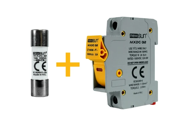 Mexxsun DC Sigorta + Sigorta Yuvası (16A 1000V) - 12 Adet ürün görseli 1