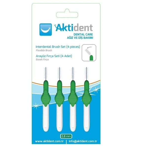 Aktident Arayüz Fırçası Yeşil 0.8mm 4 Adet ürün görseli 1
