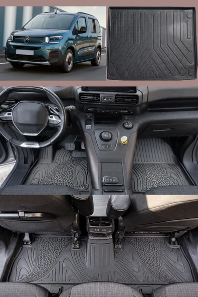 Rizline Citroen Berlingo 2019 ve Sonrası 3D Havuzlu Premıum Paspas ve Bagaj Havuzu Separatörlü ürün görseli 1