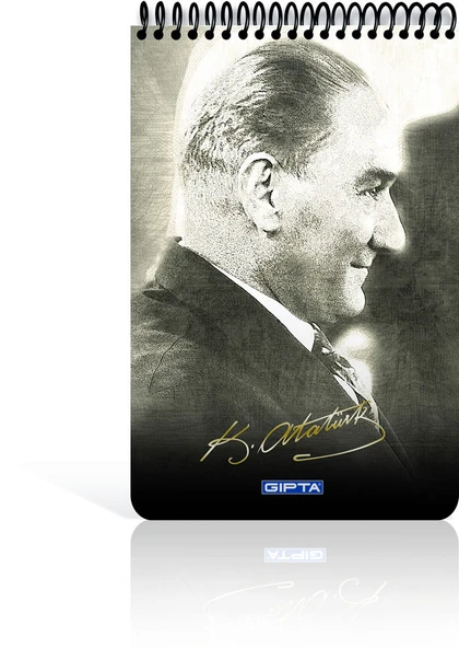 Gıpta Atatürk A5 Spiralli Karton Kapak Bloknot (Not Defteri) 100 Yaprak Kareli (6 Lı Paket) 2612 ürün görseli 1