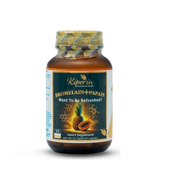 Kiperin Bromelain & Papain 30 Kapsül ürün görseli 1