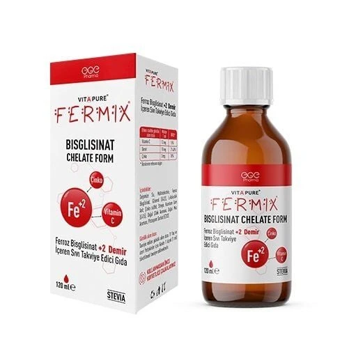 Vitapure Fermix Bisglisinat Chelate Form Sıvı 120ml Şurup ürün görseli 1
