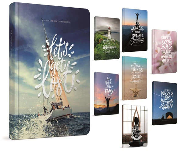 Gıpta Travel Journal İp Dikişli Sert Kapak Defter 13X21Cm 120 Yaprak Çizgili (4 Lü Paket) 4350 ürün görseli 1