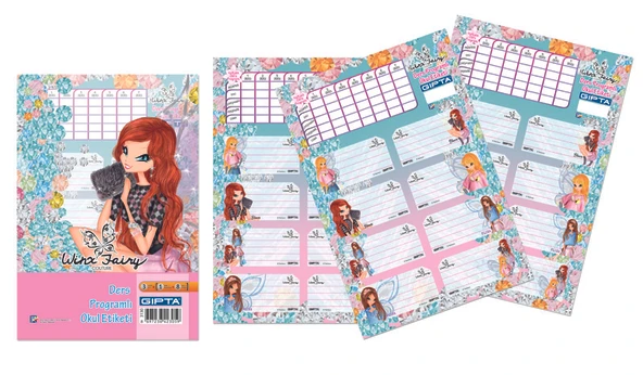 Gıpta Winx Fairy Ders Programlı Okul Etiketi 16X24Cm 3 Yaprak (2 Paket) 3239 ürün görseli 1