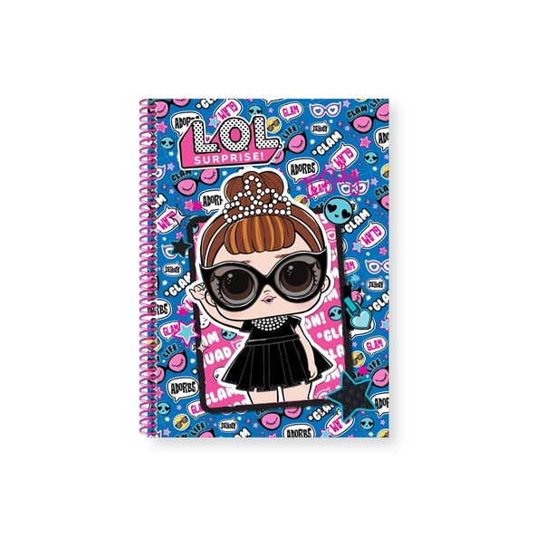 L.O.L. A5 80 Yaprak Çizgili Spiralli Karton Kapak Sürprizli Defter 60 Gram ürün görseli 1