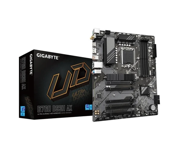 Gıgabyte B760 DS3H AX Intel B760 5333 MHz (OC) DDR5 Soket 1700 ATX Anakart ürün görseli 1