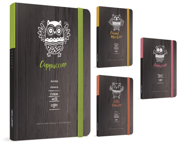 Gıpta Coffee Book İp Dikişli Sert Kapak Lastikli Not Defteri 17X24Cm 120 Kareli (3 Lü Paket) 4310 ürün görseli 1