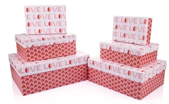 Gıpta Valentines Day Lindo Dikdörtgen 6 Lı Hediye Kutusu Seti BX0663 ürün görseli 1