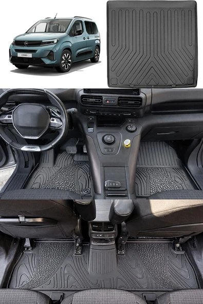 Rizline Opel Combo 2019 ve Sonrası 3D Havuzlu Premıum Paspas ve Bagaj Havuzu Separatörsüz ürün görseli 1