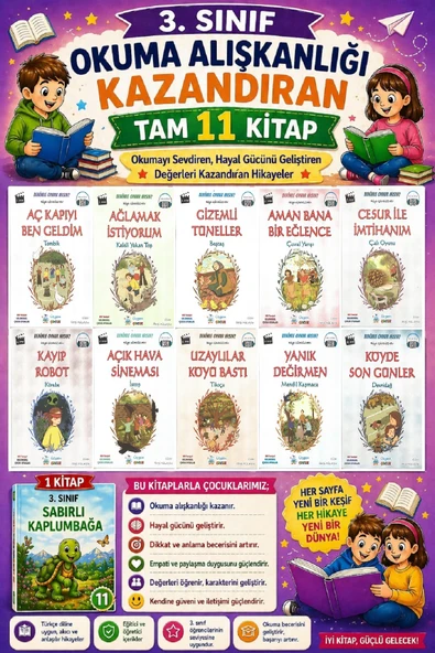 3. Sınıf Okuma Alışkanlığı Kazandıran Okumayı Sevdiren Tam 11 Kitap -21 ürün görseli 1