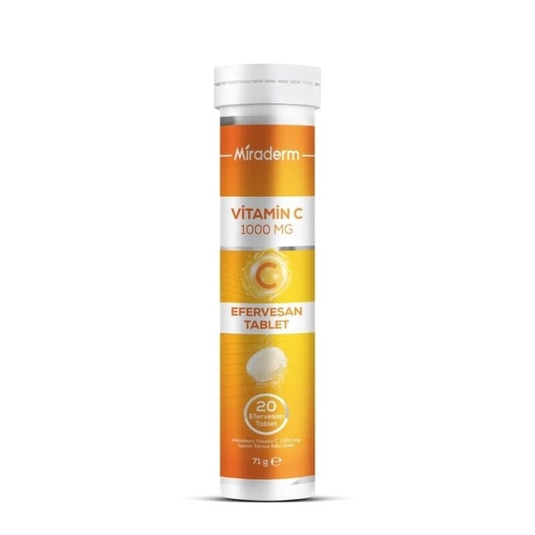 Miraderm Vitamin C 1000mg Efervesan 20 Tablet ürün görseli 1