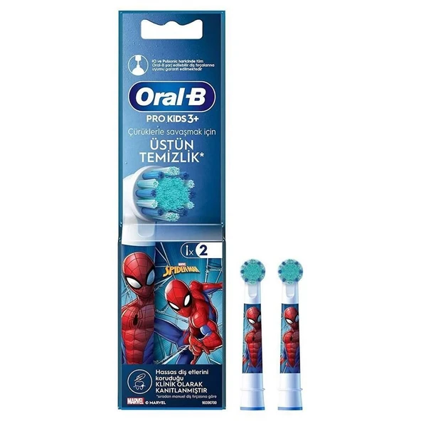Oral-B Şarjlı Diş Fırçası Yedek Başlığı Spiderman 2li ürün görseli 1