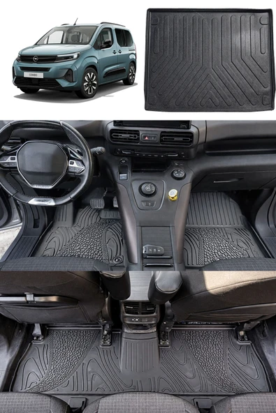 Rizline Opel Combo 2019 ve Sonrası 3D Havuzlu Premıum Paspas ve Bagaj Havuzu Separatörlü ürün görseli 1
