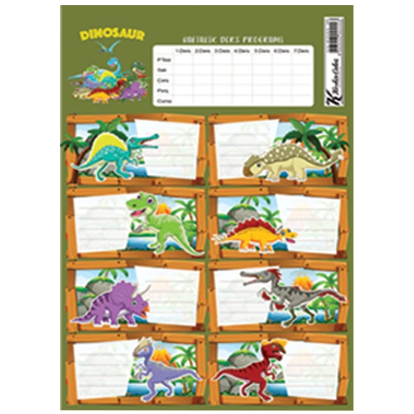 Ders Programlı Okul Etiketi 3 Yaprak (2 Paket) - Resim 4
