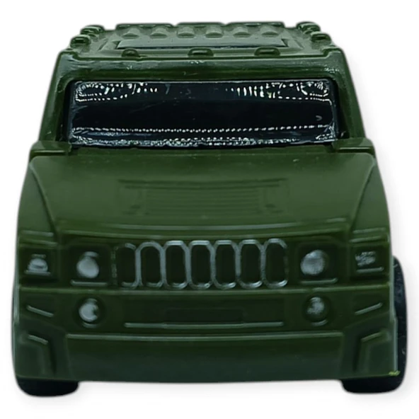 Çek Bırak Arabalar 10 Cm - Yeşil Çift Kabin Pick-Up - Resim 6