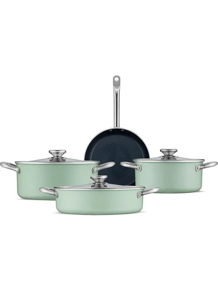 Jumbo Mint Green 7 Parça Granit Tencere Seti - Resim 8