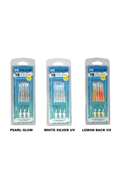 Ryuji V8 10cm 10g LRF Silikon Yem  WHITE SILVER ürün görseli 1