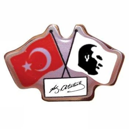 Vatan Vt627 Rozet İkili Bayraklı Atalı İmza 30 Lu (1 Paket 30 Adet) ürün görseli 1