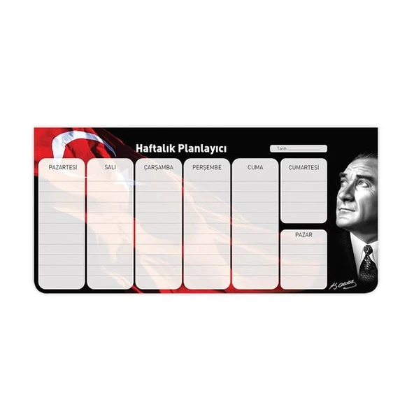 Keskin Color 830133-99 Haftalık Planlayıcı Blok Atatürk 12x26 Cm ürün görseli 1
