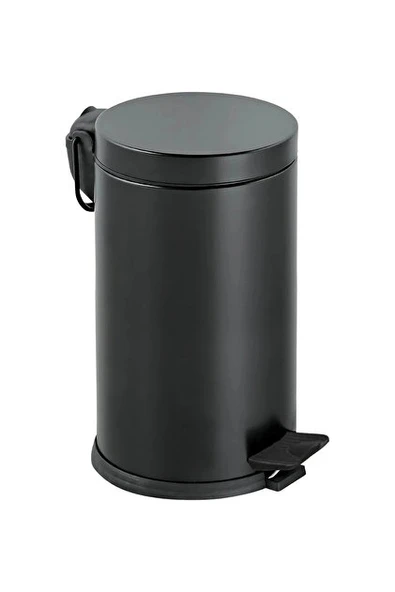 Pedallı Krom Mat Siyah 430 Kalite Pedallı Çöp Kovası 16 Litre 27,5x38 cm ürün görseli 1