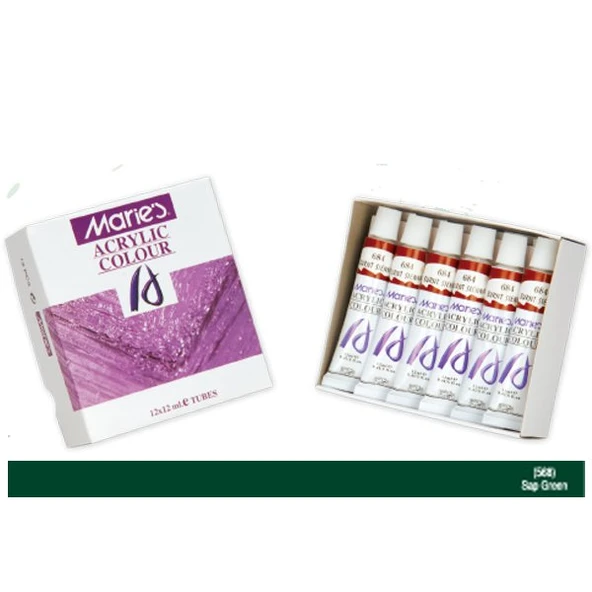 Maries 568 Akrilik Boya 12 Ml Sap Green Yeşil Tekli (1 Adet) ürün görseli 1