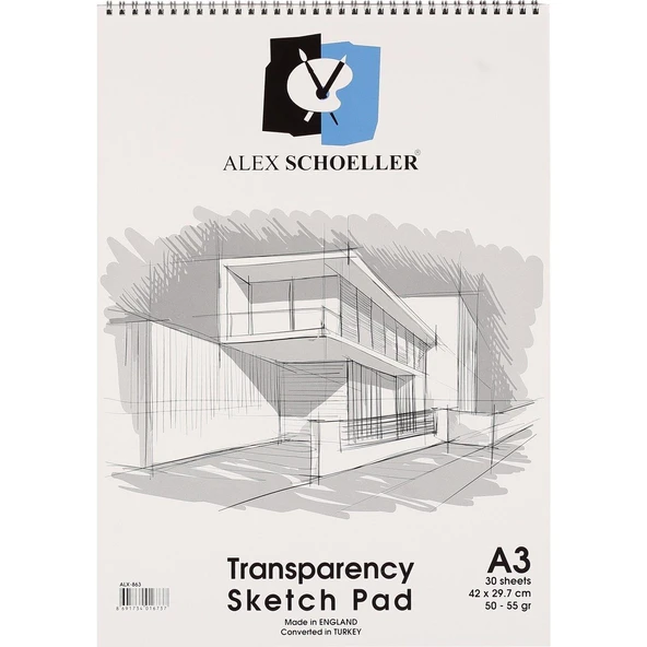 Alex Schoeller 863 A3 Dikey Spiralli Eskiz Çizim Blok 50-55 Gr ürün görseli 1