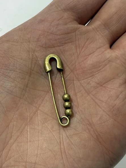 Bronz Bronş Çengelli İğne 10 Adet - Resim 3