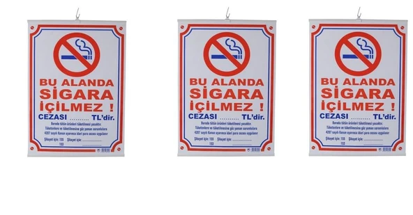Gülpaş Cm504 Sigara İçilmez Levhası Çıtalı 50X70 Cm (3 Adet) ürün görseli 1
