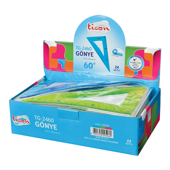 Ticon Flex Renkli Gönye 60 Derece Tg-2460 ürün görseli 1