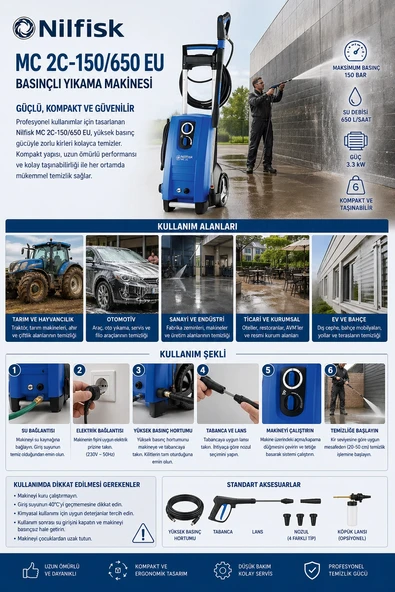 Nilfisk MC 2C-150/650 EU Basınçlı Yıkama Makinesi ürün görseli 1