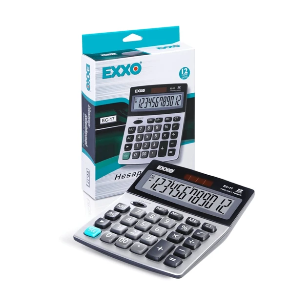 Exxo Ec-17 Hesap Makinası Masa Üstü Orta Boy Geniş Hesap Makinesi 158Mm X 132Mm  12 Hane ürün görseli 1