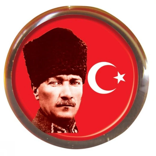 Vatan Vt613 Rozet Atalı Kalpaklı Bayrak Yuvarlak 30 Lu (1 Paket 30 Adet) ürün görseli 1