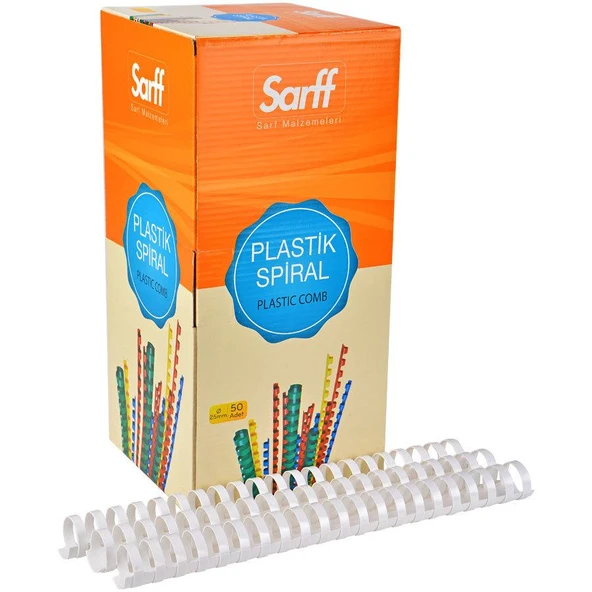 Sarff Plastik Spiral 25 Mm Beyaz 50 Li (1 Paket 50 Adet) ürün görseli 1