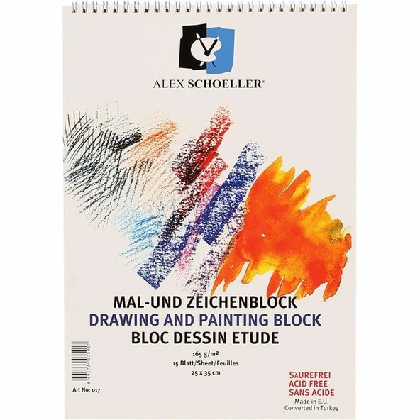Alex Schoeller Spiralli Resim Defteri 25X35 Cm 165 Gr 15 Yaprak ürün görseli 1