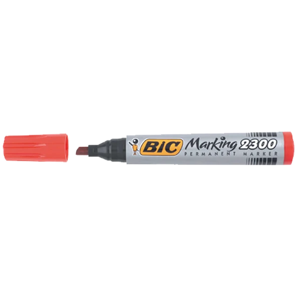Bic Markör Kesik Uç Kalem Kırmızı 2300 820924 (1 Paket 12 Adet) ürün görseli 1