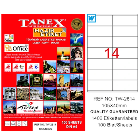 Tanex Tw-2614 Lazer Etiket 105X40 Mm Tw2614Las10100 ürün görseli 1