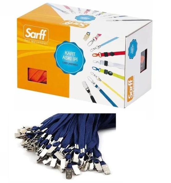 Sarff Kart İpi Metal Klipsli Lacivert 50 Li (1 Paket 50 Adet) ürün görseli 1