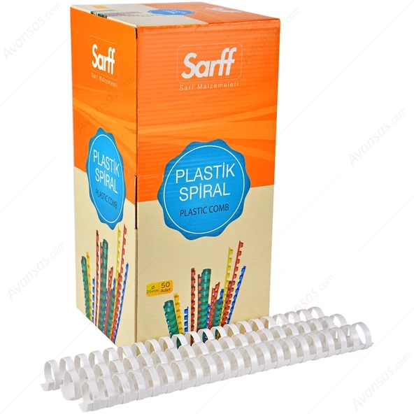 Sarff Plastik Spiral 28 Mm Beyaz 50 Li (1 Paket 50 Adet) ürün görseli 1