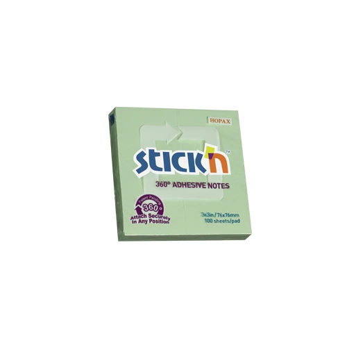 Hopax Stickn Yapışkanlı Not Kağıdı 76X76 Mm 360 Yeşil 100 Yaprak 12 Li 4-2155200-5001 (12 Li Paket) ürün görseli 1