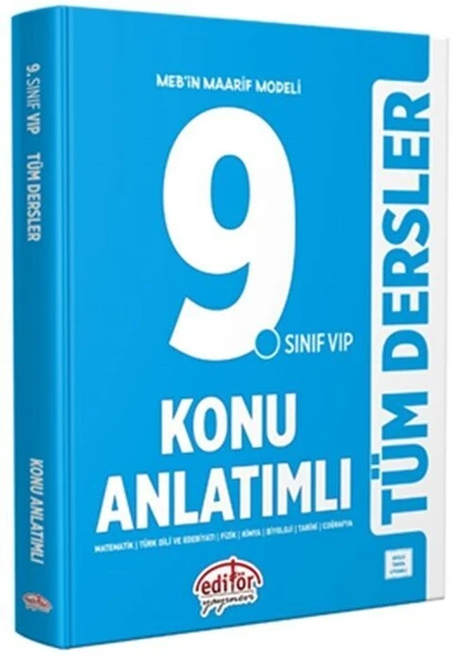 9. Sınıf VİP Tüm Dersler Konu Anlatımlı Editör Yayınları ürün görseli 1