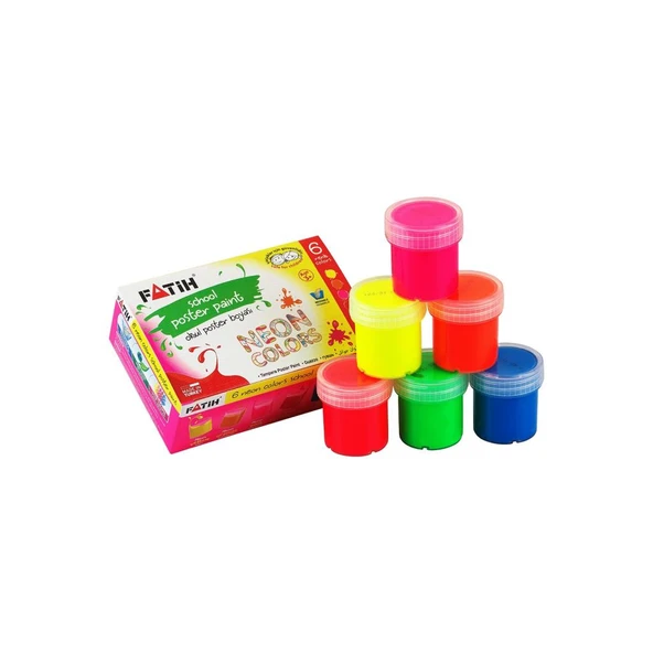 Fatih Guaj Boyası Neon 6 Renk 6X25=150 Ml Fa50430Gb6R ürün görseli 1