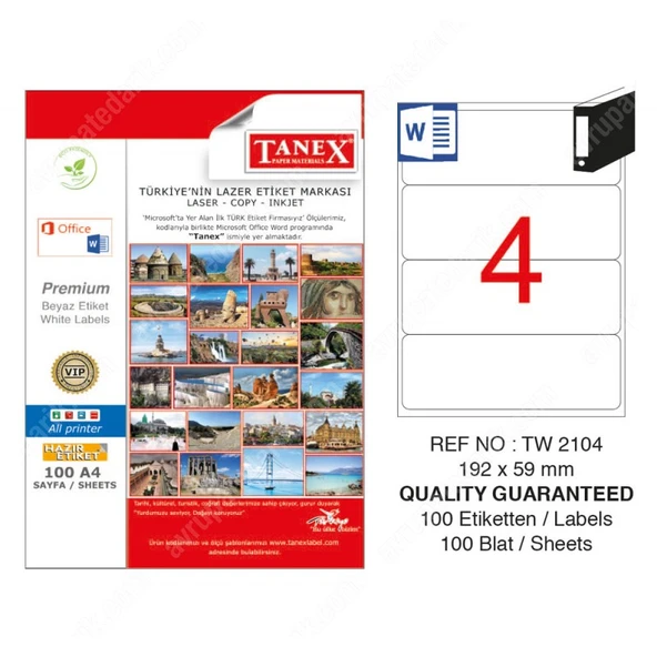 Tanex Tw-210 Lazer Etiket 192-0594 Tw2104Las10100 ürün görseli 1